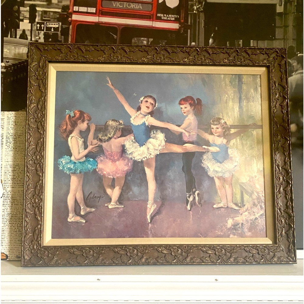 Vintage Little ballerinas print by Sydney  Grossman professionally framed print